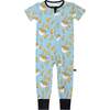 Mac and Cheese Bamboo Convertible Romper, Blue - Pajamas - 1 - thumbnail