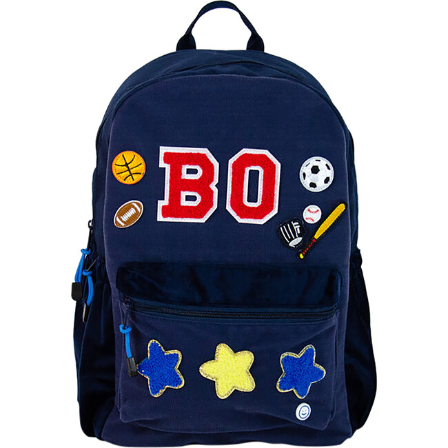 Becco Bags | Hook & Loop Sport Kids Backpack, Navy Blue and Magenta | Maisonette