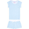 Women's Jersey Short Sleeve Set, Sky Blue - Pajamas - 1 - thumbnail