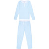 Women's Jersey Long Sleeve Set, Sky Blue - Pajamas - 1 - thumbnail