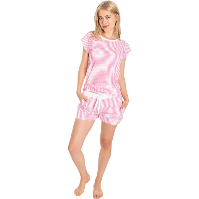 Women's Jersey Short Sleeve Set, Peony - Pajamas - 2