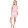 Women's Jersey Short Sleeve Set, Peony - Pajamas - 2