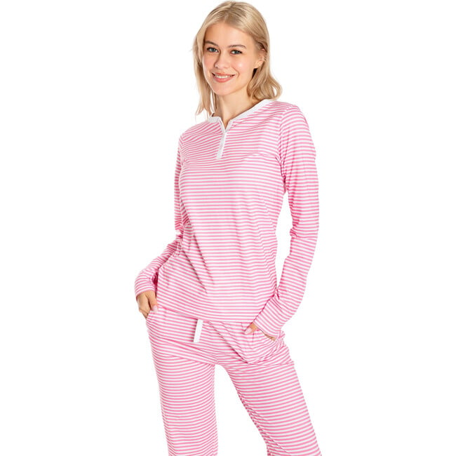 Women's Jersey Long Sleeve Set, Peony - Pajamas - 2