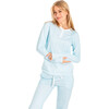 Women's Jersey Long Sleeve Set, Sky Blue - Pajamas - 2