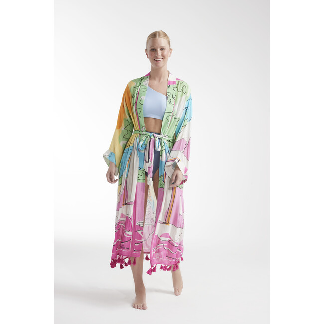Women's Noelle Fringe Robe, Sail Away - Cover-Ups - 2