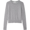 Essential Cashmere Shrunken Crewneck, Grey Heather - Sweaters - 1 - thumbnail