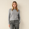 Essential Cashmere Shrunken Crewneck, Grey Heather - Sweaters - 2