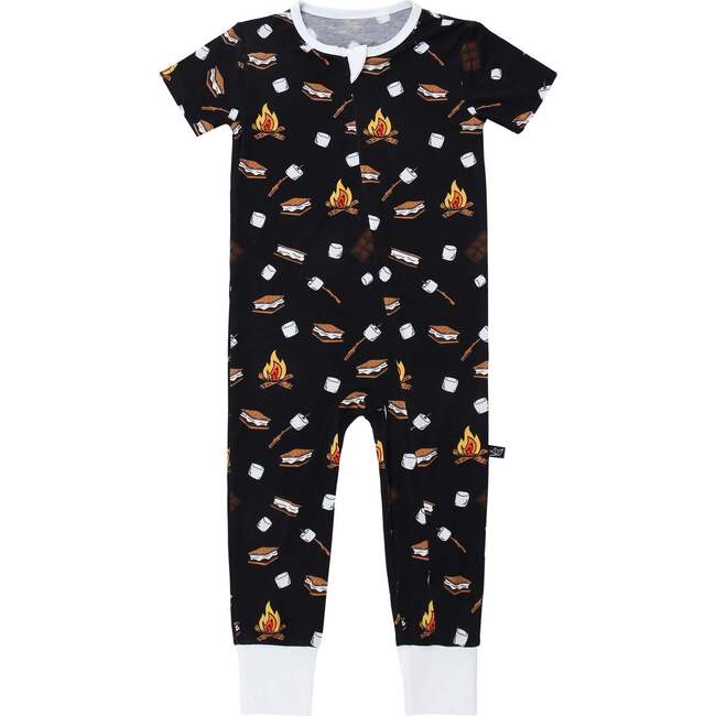 S'mores Bamboo Convertible Romper, Black