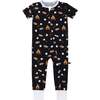 S'mores Bamboo Convertible Romper, Black - Pajamas - 1 - thumbnail