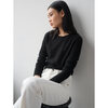 Essential Cashmere Shrunken Crewneck, Black - Sweaters - 3