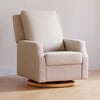 Crewe Electronic Recliner And Swivel Glider, Cream Eco-Weave With Light Wood Base - Nursery Chairs - 2