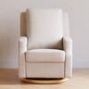 Crewe Electronic Recliner And Swivel Glider, Cream Eco-Weave With Light Wood Base - Nursery Chairs - 11