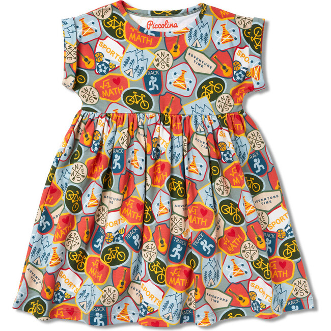 All-Over Print Rolled Sleeve Empire Waist Dress, Camp - Dresses - 1