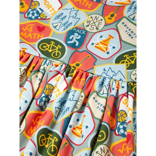 All-Over Print Rolled Sleeve Empire Waist Dress, Camp - Dresses - 3