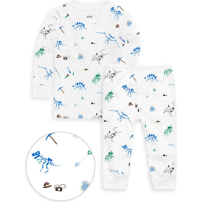 The Organic Long Sleeve Pajama Set, Dino Dig