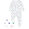 The Organic Zipper Footie, Jelly Bean Hearts - Footie Pajamas - 1 - thumbnail