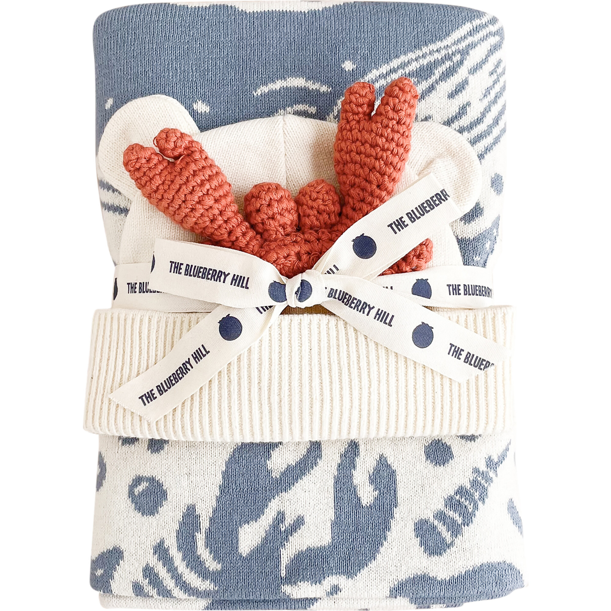 Cotton Nautical Blanket Teether Hat Baby Gift Set, Crab - Mixed Gift Sets - 1