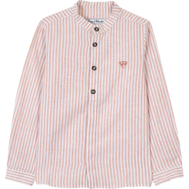 Terracotta Cotton Dress Shirt - Shirts - 1