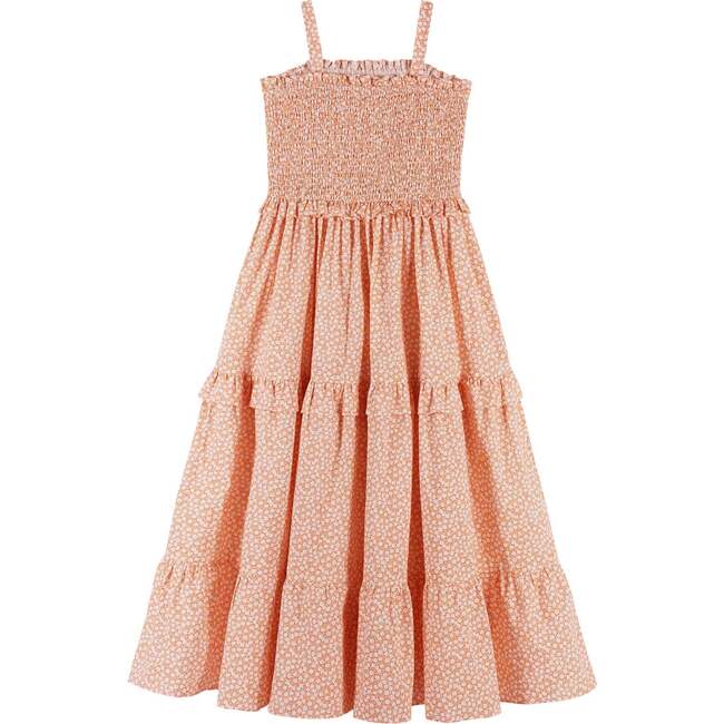 Smocked Ruffle Maxi Dress, Orange - Dresses - 2