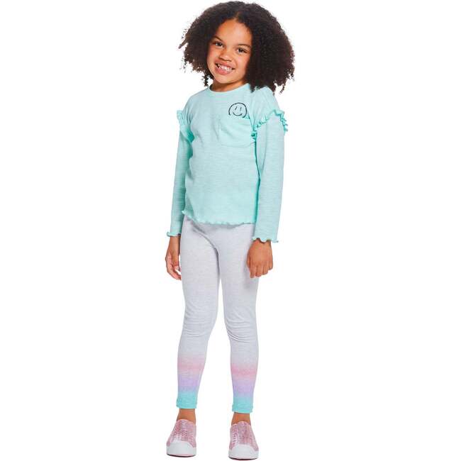 Smiley Long Sleeve Tee, Blue - T-Shirts - 3