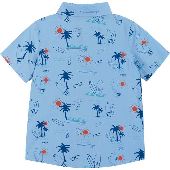 Surfs Up Print Button-Up, Blue - Button Downs - 2