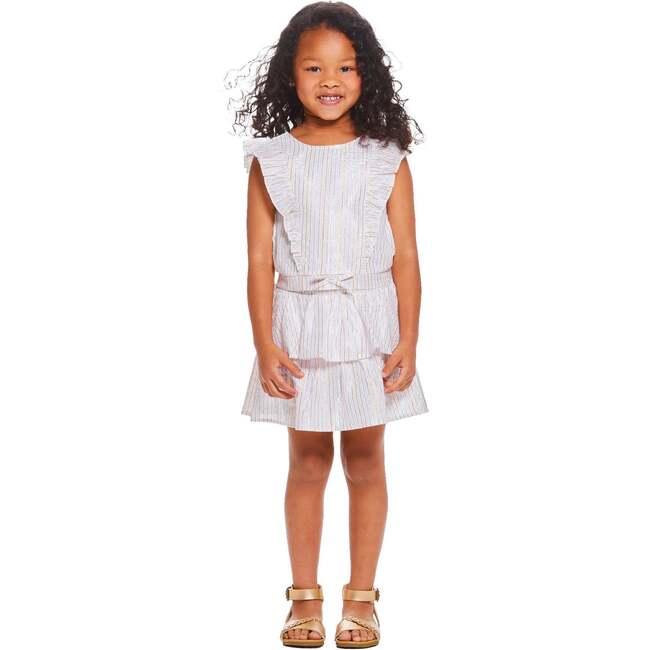 Striped Lurex Top & Skirt Set, White - Mixed Apparel Set - 5