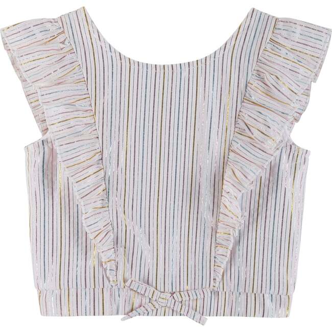 Striped Lurex Top & Skirt Set, White - Mixed Apparel Set - 6