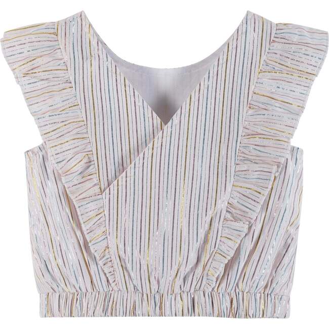 Striped Lurex Top & Skirt Set, White - Mixed Apparel Set - 7