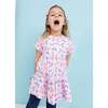 Rainbow & Daisy Print Dress, Pink - Dresses - 5