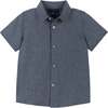 Knit Button-Up Shirt, Navy - Button Downs - 1 - thumbnail