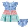 Gingham Dress, White - Dresses - 3