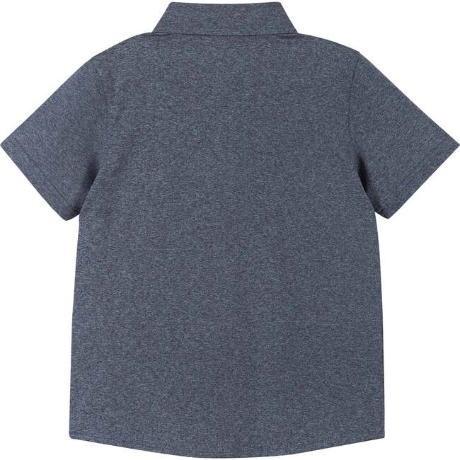 Knit Button-Up Shirt, Navy - Button Downs - 2