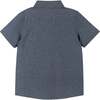 Knit Button-Up Shirt, Navy - Button Downs - 2