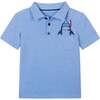 Fun Shark Snorkel Print Polo Shirt, Blue - Polo Shirts - 1 - thumbnail