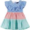 Gingham Dress, White - Dresses - 4
