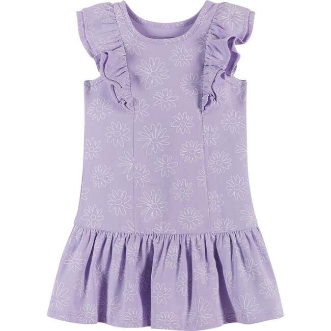 Flower Ruffle Dress, Purple