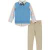 Easter Plaid Vest & Pant Set, Blue - Mixed Apparel Set - 1 - thumbnail