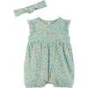 Flutter Sleeve Floral Baby Bubble, White - Rompers - 1 - thumbnail