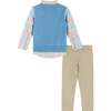 Easter Plaid Vest & Pant Set, Blue - Mixed Apparel Set - 2