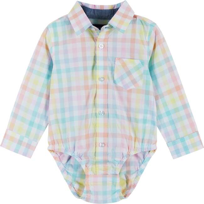 Easter Plaid Shirt & Khaki Pants Set, White - Mixed Apparel Set - 2