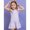 Flower Ruffle Dress, Purple - Dresses - 2
