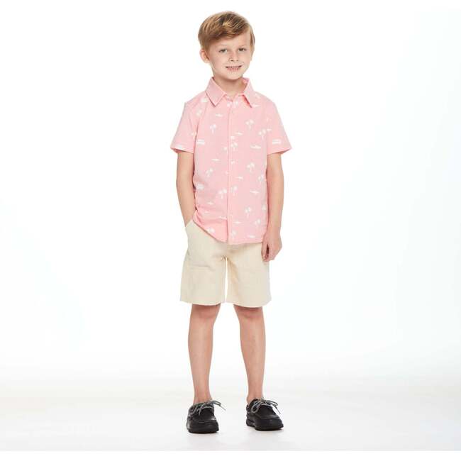 Fun Print Knit Button-Up & Short Set, Red - Mixed Apparel Set - 2