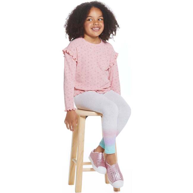 Floral Long Sleeve Tee, Pink - T-Shirts - 3