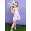 Flower Ruffle Dress, Purple - Dresses - 3