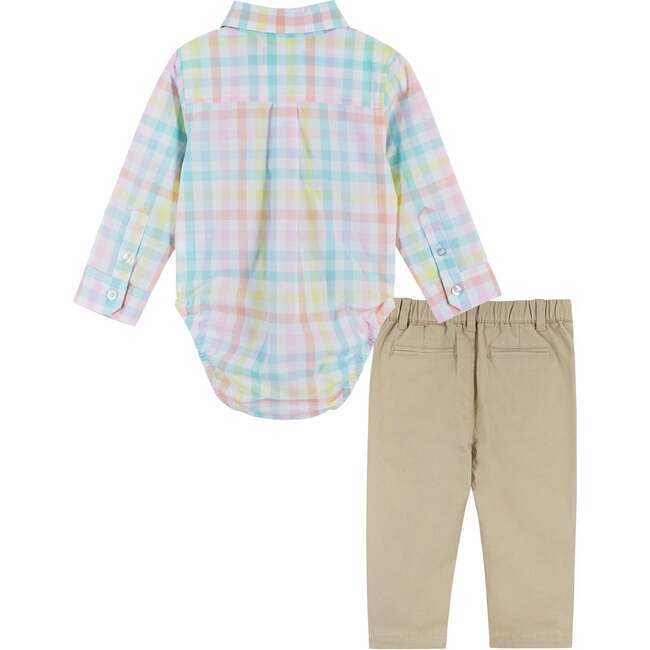 Easter Plaid Shirt & Khaki Pants Set, White - Mixed Apparel Set - 5
