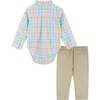 Easter Plaid Shirt & Khaki Pants Set, White - Mixed Apparel Set - 5