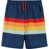 Colorblock Board Short, Navy - Swim Trunks - 1 - thumbnail