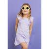 Flower Ruffle Dress, Purple - Dresses - 4