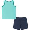 Cool Giraffe Tank & Short Set, Aqua - Mixed Apparel Set - 2