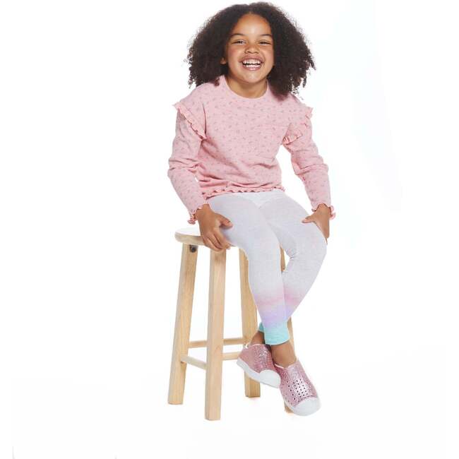 Floral Long Sleeve Tee, Pink - T-Shirts - 5